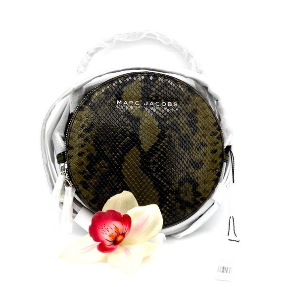 Marc Jacobs Snakeskin Embossed Leather Circle Crossbody Bag New GL0237621 - Picture 6 of 16